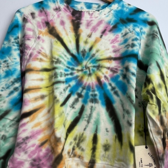 new Electric & Rose Rainbow Tie Dye Love Rays Ronan Raglan Sweatshirt US M - Picture 5 of 9